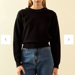 ENDLESS ROSE Beaded Sweater - Black - XS